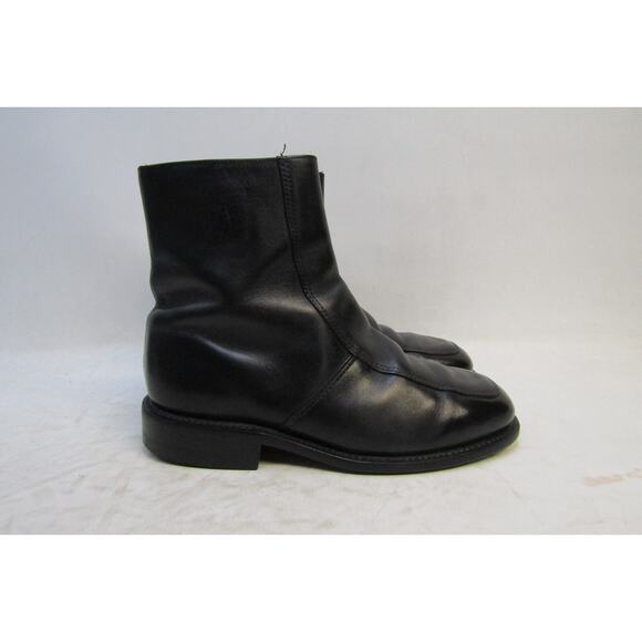 Mens Size 8 EEEE Black Leather Zip Ankle 7\